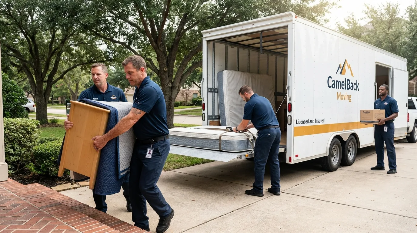 Crew loading residential truck for cross-state move from Joseph, OR